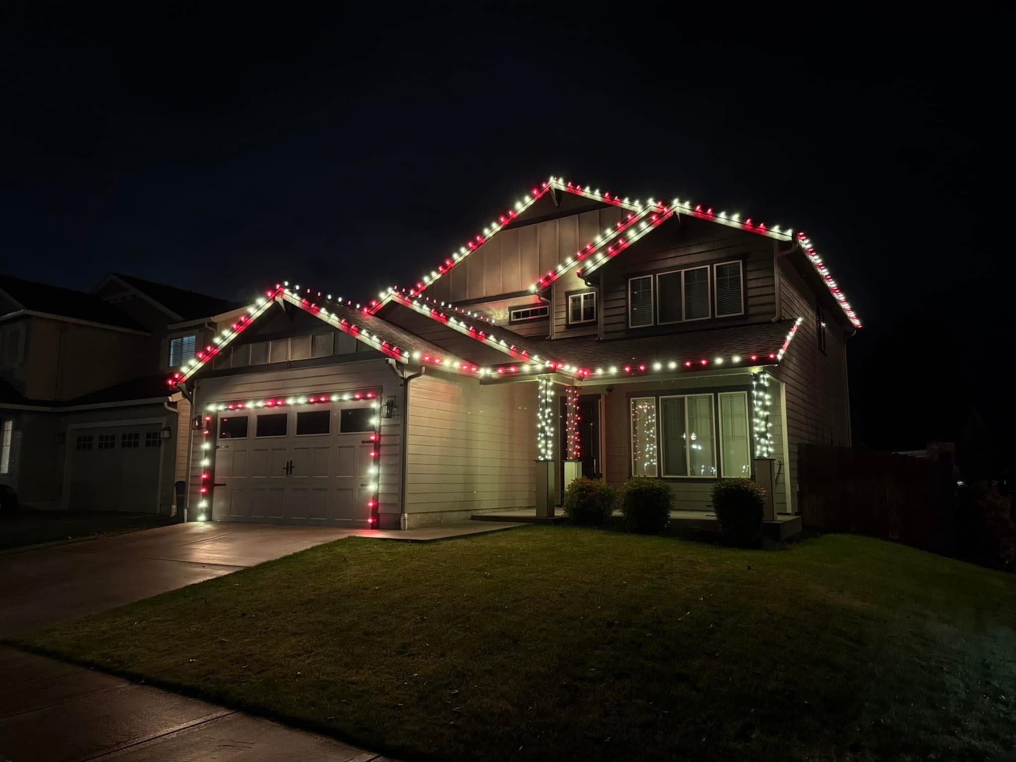 Exterior holiday lighting installation 13