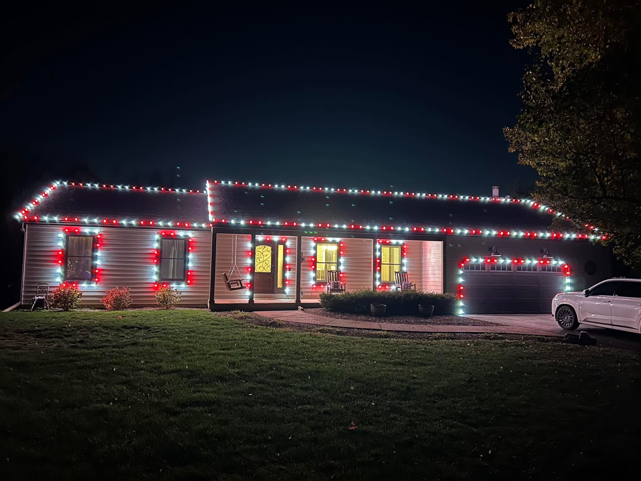 Exterior holiday lighting installation 7