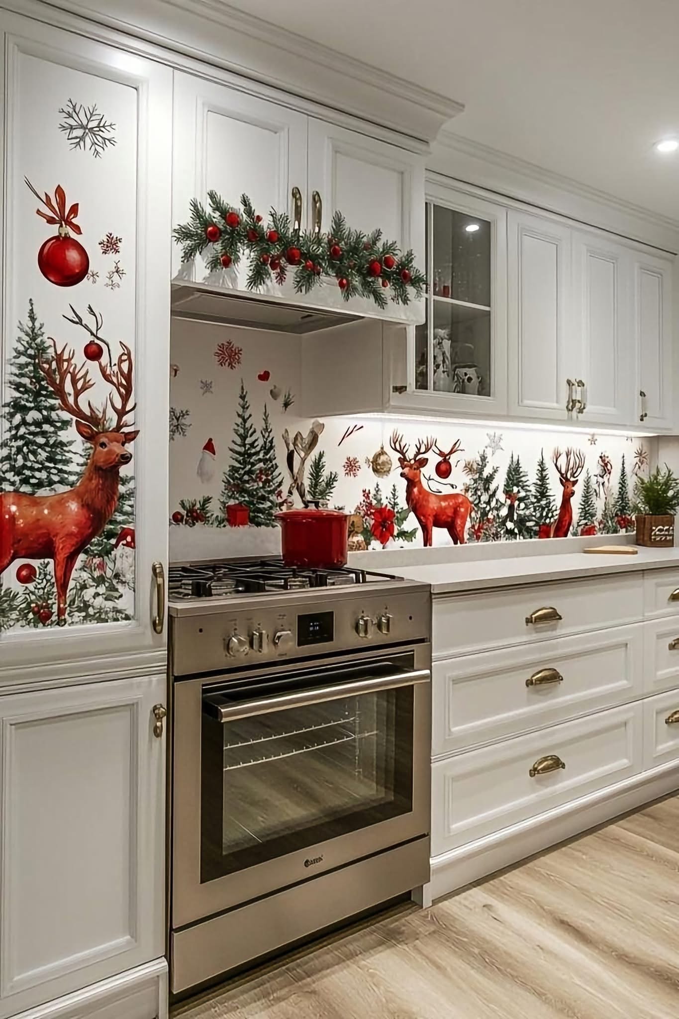 Interior holiday decorating installation 18